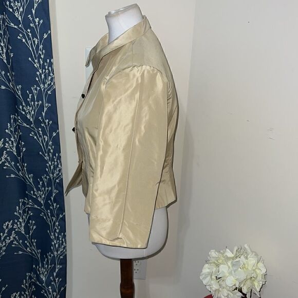 Sylvia Heisel 1999 Silk 3/4 Sleeve Button Front Top Knot Buttons sz 10 - Picture 2 of 8